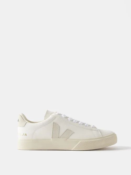 Veja - Campo V-logo Leather Trainers - Womens - White | Matches (US)