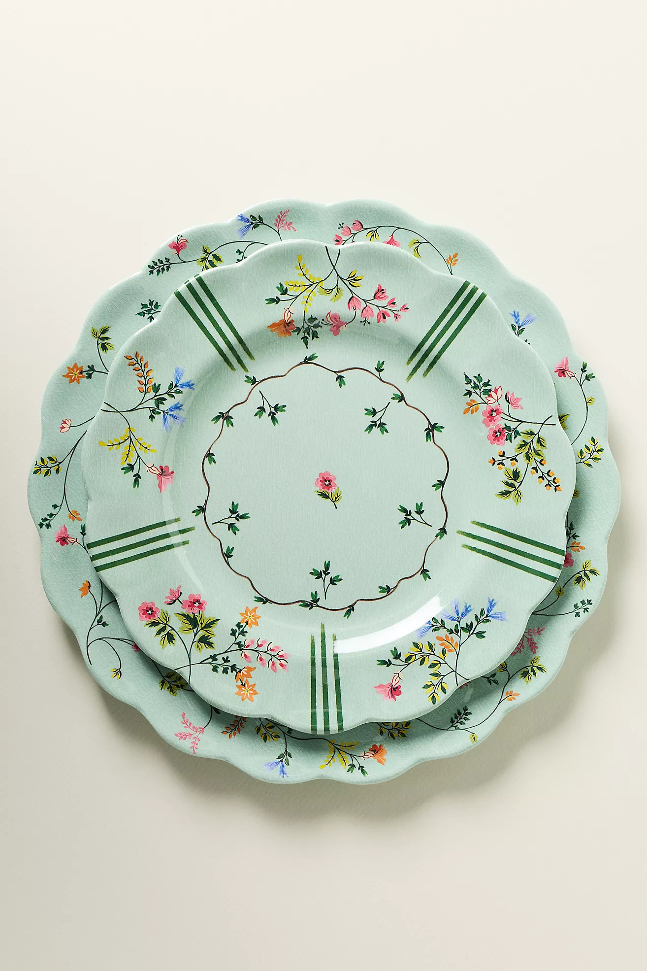 Annette Floral Melamine Dessert Plates, Set of 4 | Anthropologie (US)