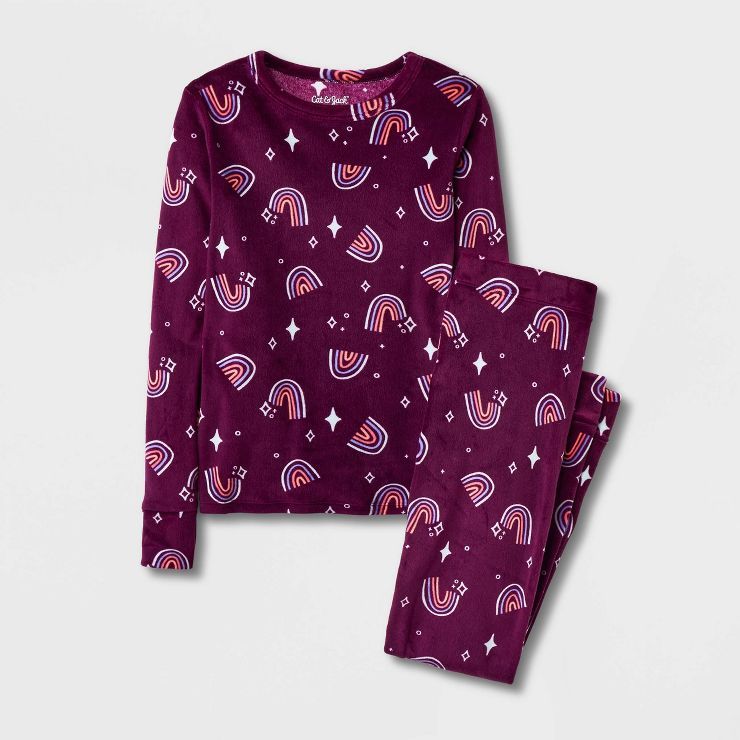 Girls' 2pc Long Sleeve Snuggly Soft Pajama Set - Cat & Jack™ Purple | Target