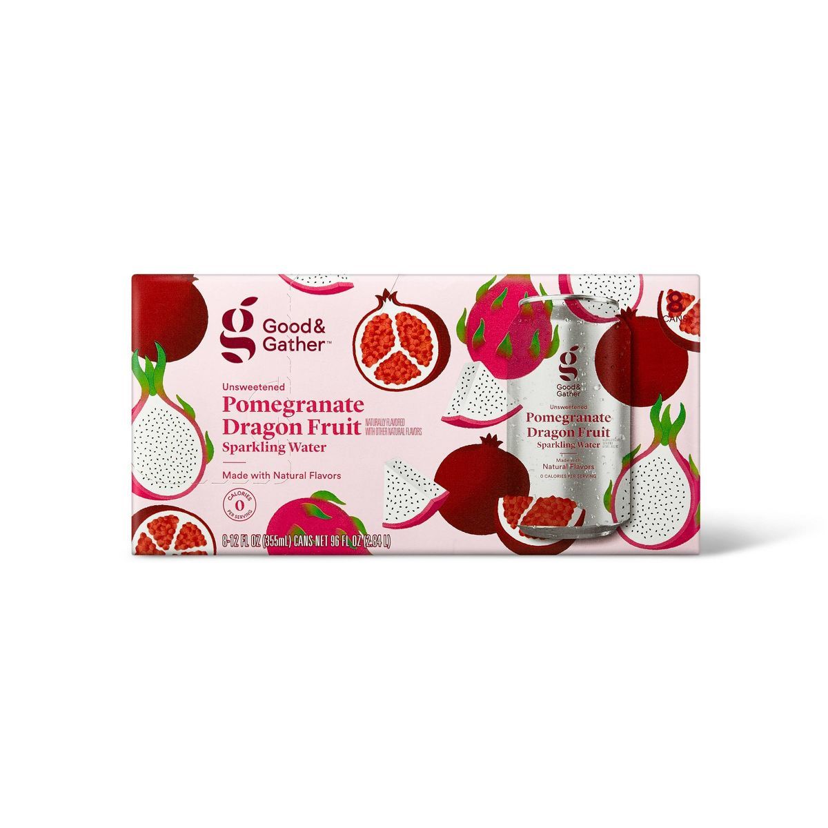 Pomegranate Dragon Fruit Sparkling Water - 8pk/12 fl oz Cans - Good & Gather™ | Target