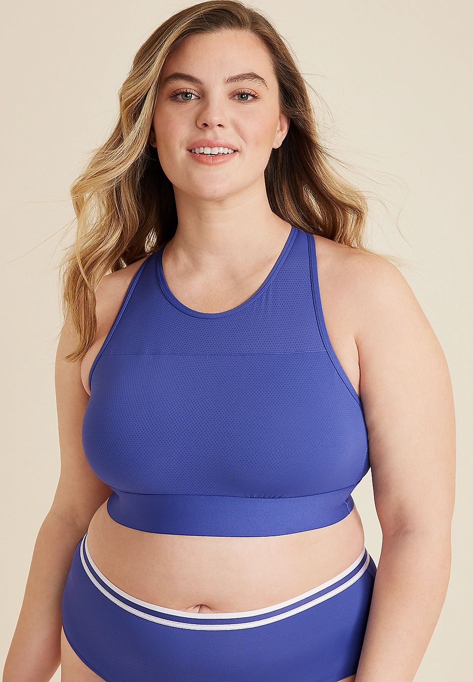 Active High Neck Mesh Bralette | Maurices