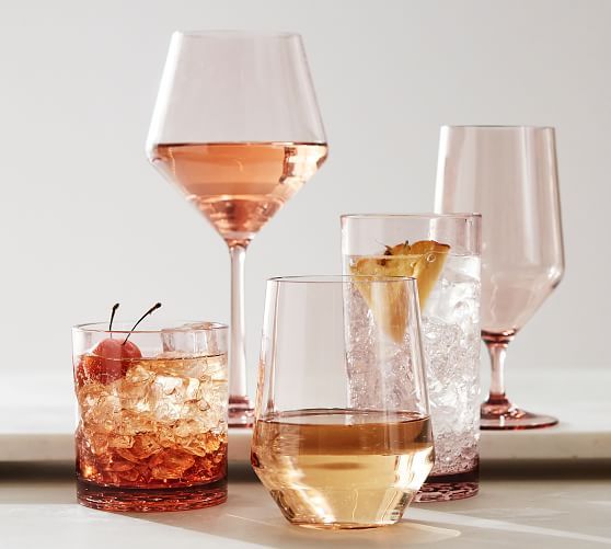 Happy Hour Wine Glasses, Set of 4 - Blush | Pottery Barn AU