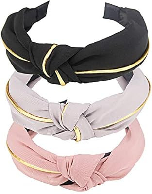 3 Pcs hogoo Fashion Hair Hoop Cross Knotted Headband Bow Hair Accessories for Women Teens | Amazon (US)