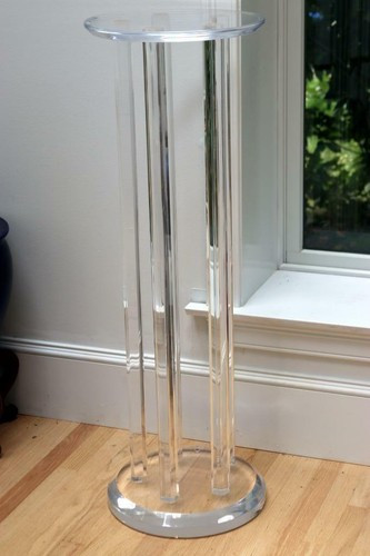 Mid Century Round Clear  Lucite Stand Pedestal  45" Height for sculpture      | eBay | eBay US