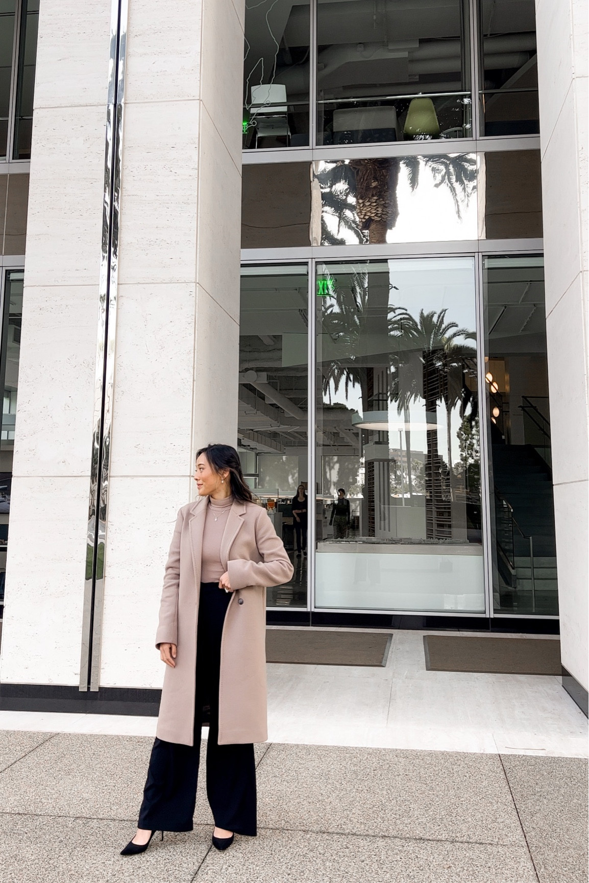 Smart casual outfit, work outfit, workwear, office outfit, winter coat, neutral style, business casual outfit, petite fashion 

#LTKworkwear