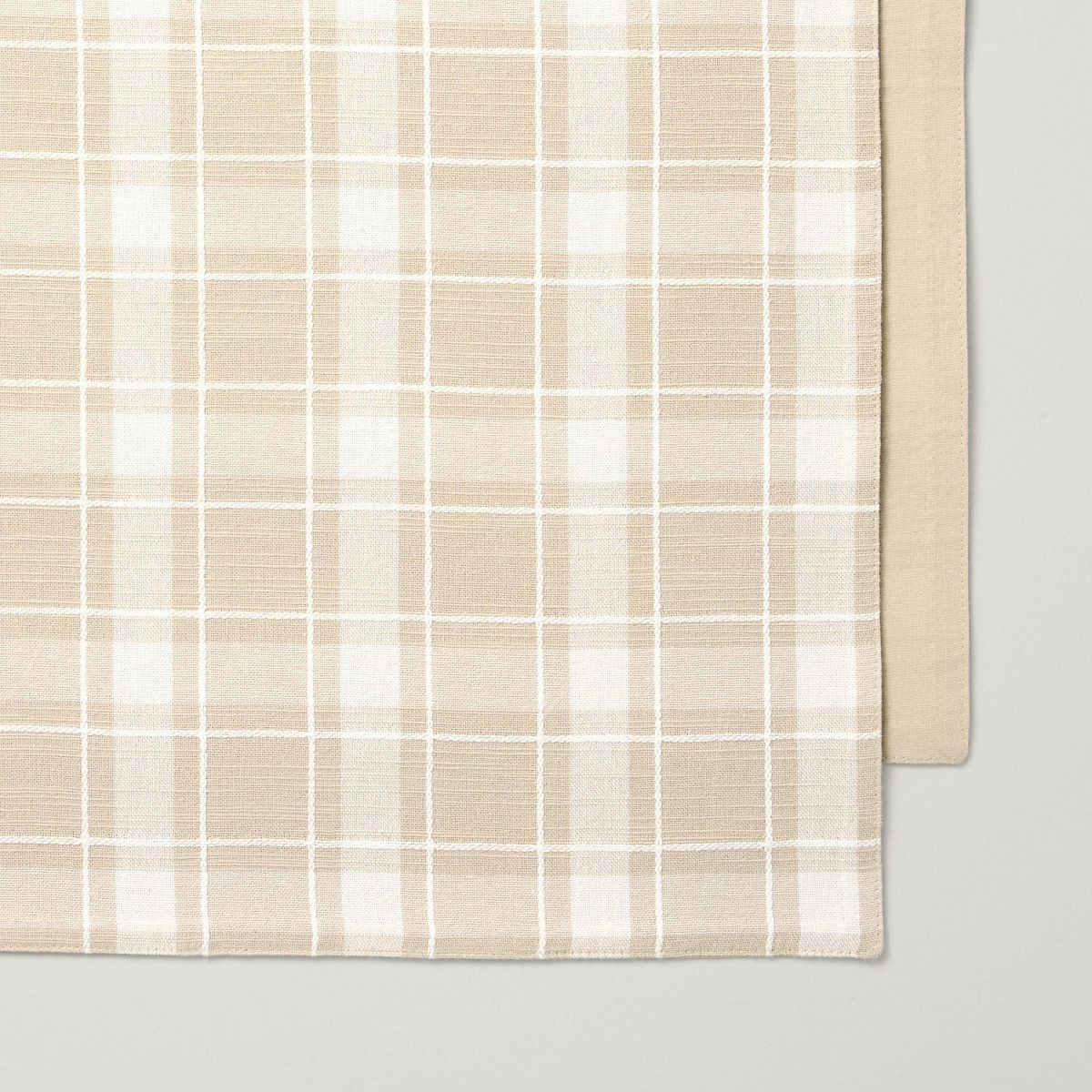 14"x72" Grid Plaid Cotton Table Runner Beige/Cream - Hearth & Hand™ with Magnolia | Target