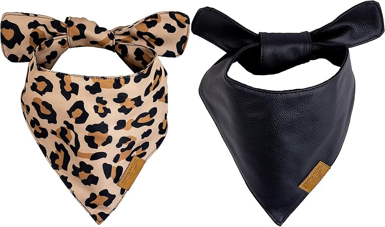 Remy+Roo Dog Bandanas - 2 Pack | Boujee Set | Premium Durable Fabric | Unique Shape | Adjustable ... | Amazon (US)