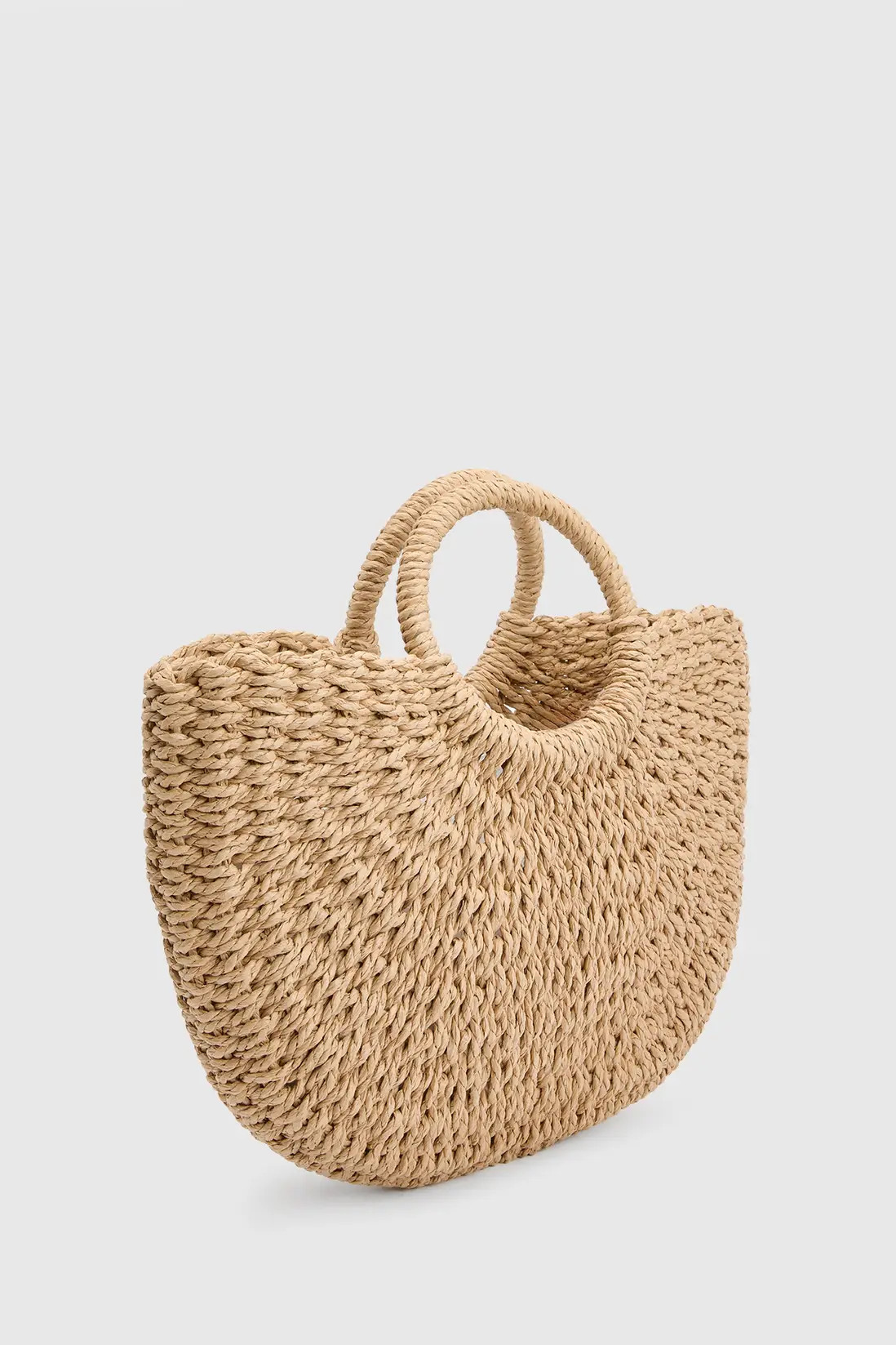 Natural Handgeweven Rieten Mand Draagtas | Boohoo NL | Boohoo.com (NL)