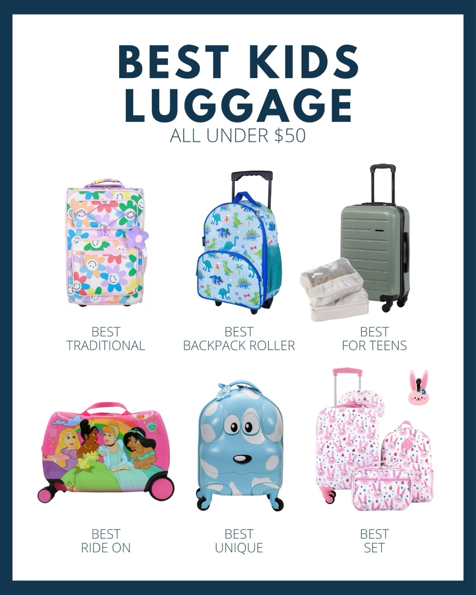 Looking for the best kids' luggage that won’t break the bank? 💸 I’ve rounded up my top picks—all under $50! 🧳✨ From cute, sturdy options for young travelers to a teen-tested favorite, these bags make packing fun and easy. Whether it’s their first big adventure or just a weekend at Grandma’s, each suitcase is designed for small hands and built to handle all the excitement. Trust me—your kiddos will love rolling these around! 💖👧👦 Tap to shop and find their new travel buddy! #TravelEssentials #BudgetFinds

#LTKFamily #LTKFindsUnder50 #LTKKids #LTKGiftGuide