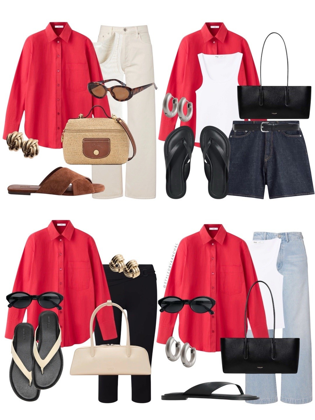 Red button down shirt styled 4 ways❤️🍷

 Which look are you picking?

#LTKsummer #LTKsale #LTKstyletip