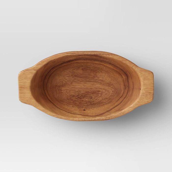 3.5" x 16" Munggur Wood Bowl Tapered with Handle Natural - Threshold™ | Target