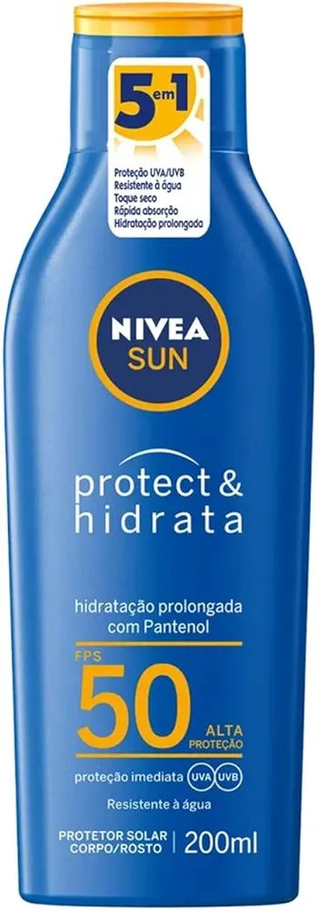 NIVEA SUN Protetor Solar Protect & Hidrata FPS 50 200ml - Com toque seco, rápida absorção e re... | Amazon (BR)