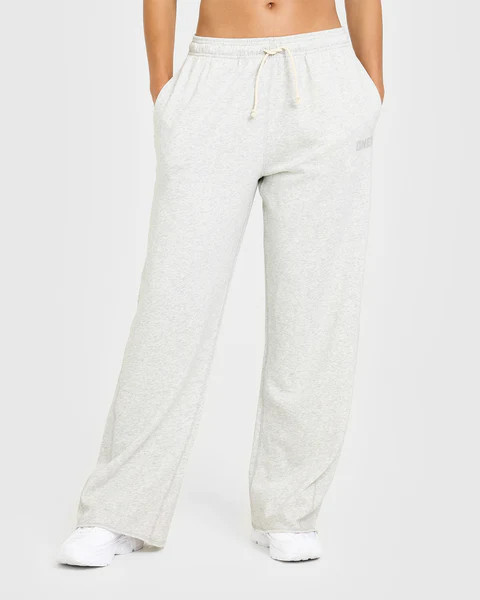 Raw Lounge Wide Leg Joggers 
 Light Grey Marl | Oner Active (UK / US)