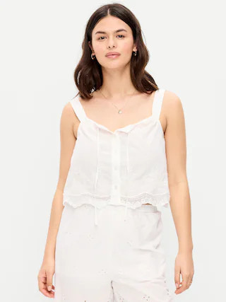 Tie-Front Cami Tank Top | Old Navy (US)