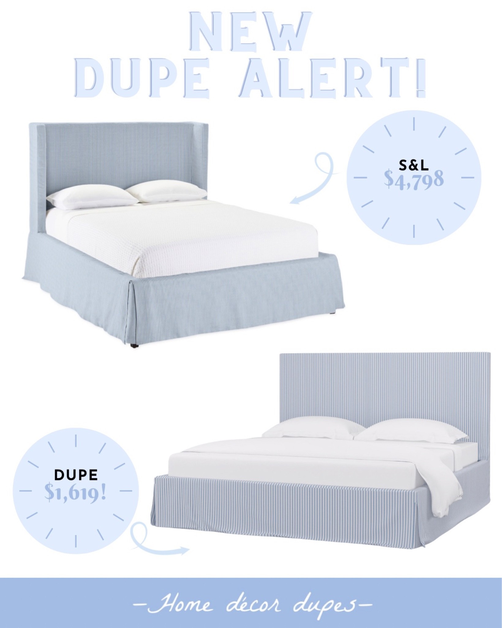 New Serena & Lily bed dupes coming at ya! And this one’s my favorite!!

S&L tall Broderick skirted bed $4,798
Dupe skirted bed $1,619! 😍

#LTKhome #LTKfamily #LTKsalealert