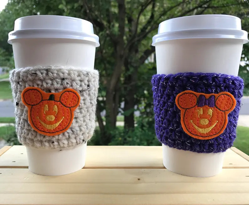 Mr and Mrs Mouse Pumpkin Coffee Cozies | Etsy (Global)