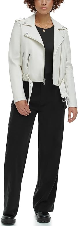 Levi's Women's Faux Leather Belted Motorcycle Jacket (Standard & Plus Sizes) | Amazon (US)