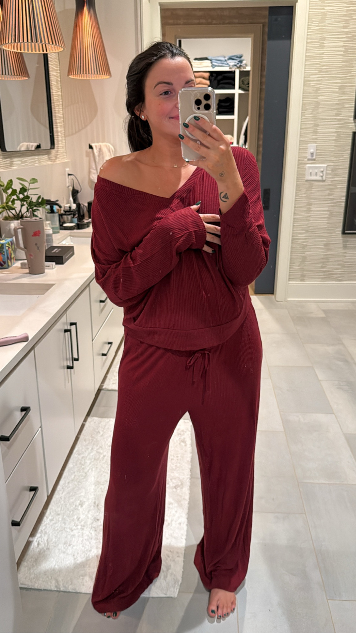 Cozy top that matches our fave pants ❤️ I’m wearing a large in both 

#LTKGiftGuide #LTKHoliday #LTKCyberWeek