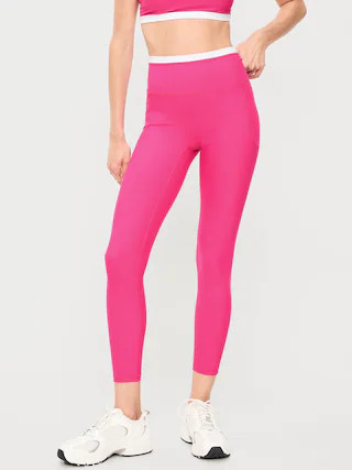 Extra-High Waisted PowerSoft Boundless 7/8 Pocket Leggings \u2013 No Front Seam | Old Navy (US)
