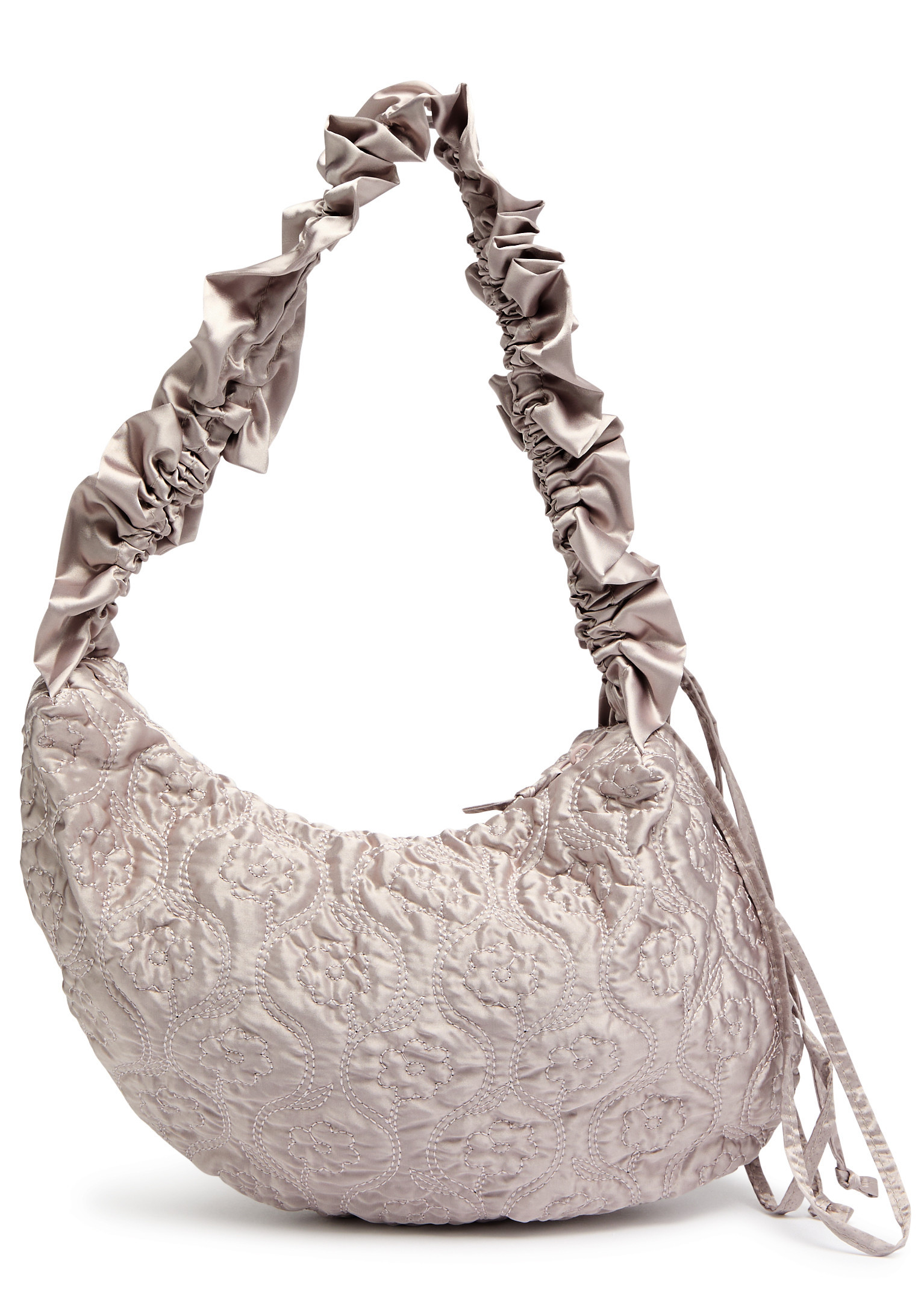 Kidney ruched satin shoulder bag | Harvey Nichols