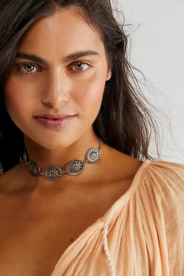 Bronco Choker by Free People, Russian Gold Jade, One Size | Free People (Global - UK&FR Excluded)
