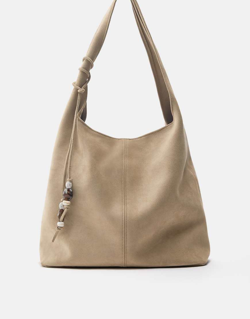 Pull&Bear Embellished shopper bag in grey/camel-Multi | ASOS (Global)