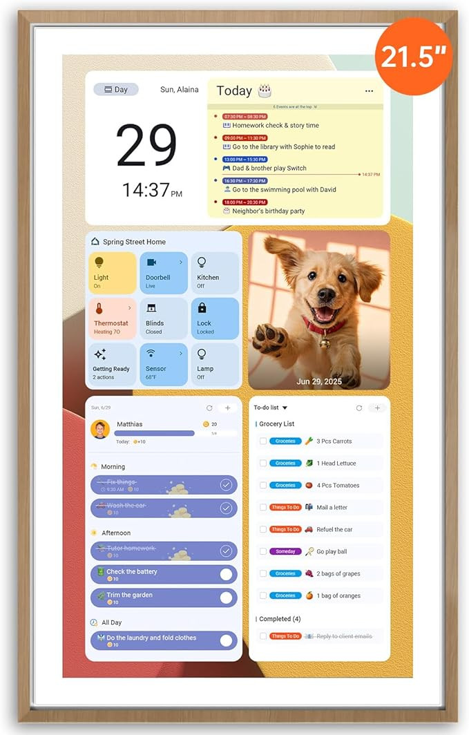 Apolosign 21.5-inch Digital Calendar & Smart Family Wall Planner, No Subscription, Calendar & Das... | Amazon (US)