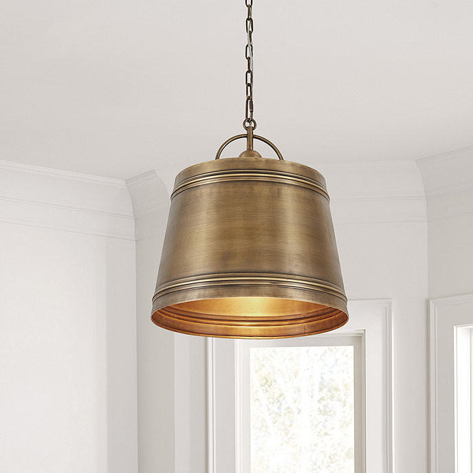 Landon Metal Brass Drum Pendant Light Fixture | Ballard Designs, Inc.