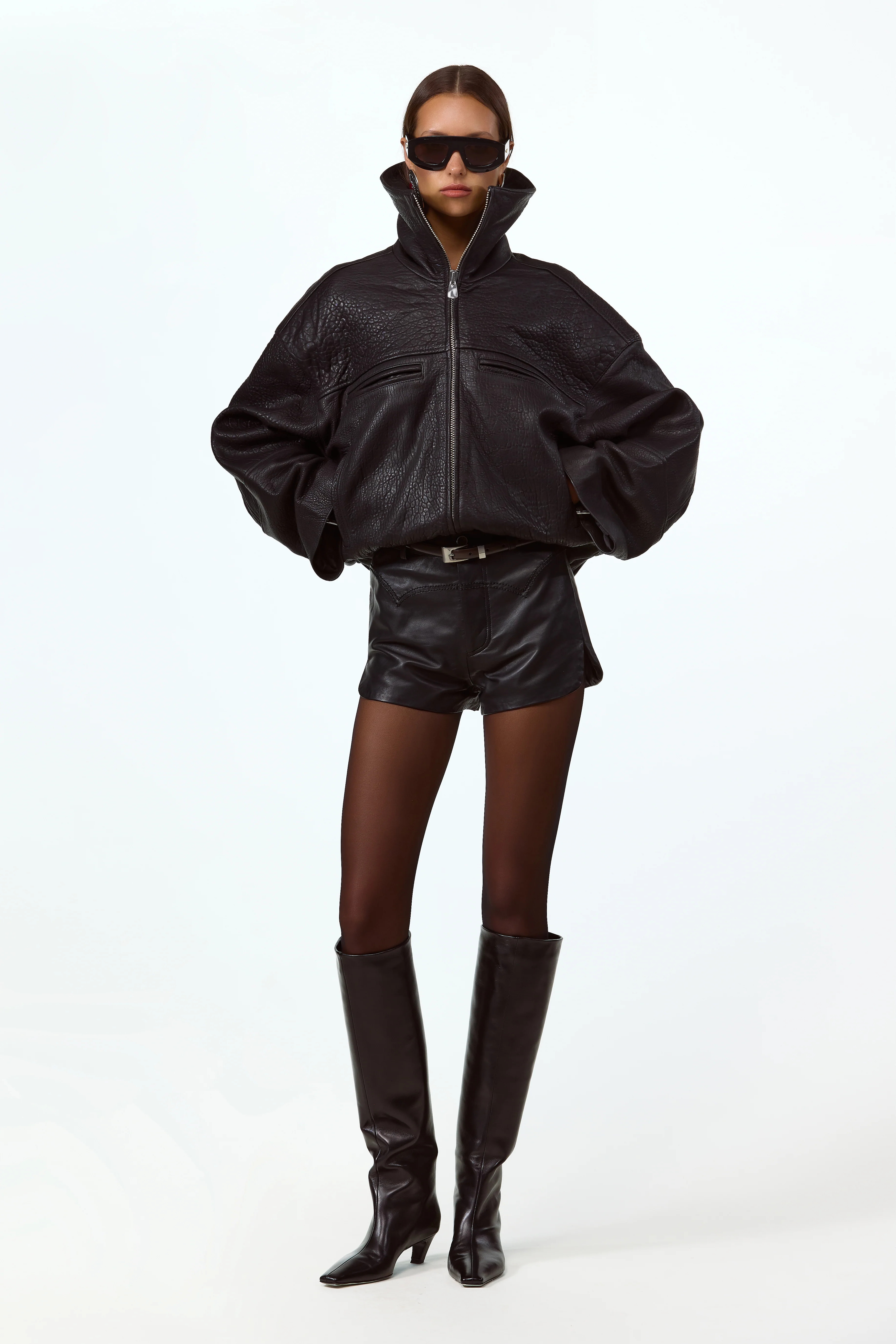 The Leather Bomber Jacket (Black) | SAME