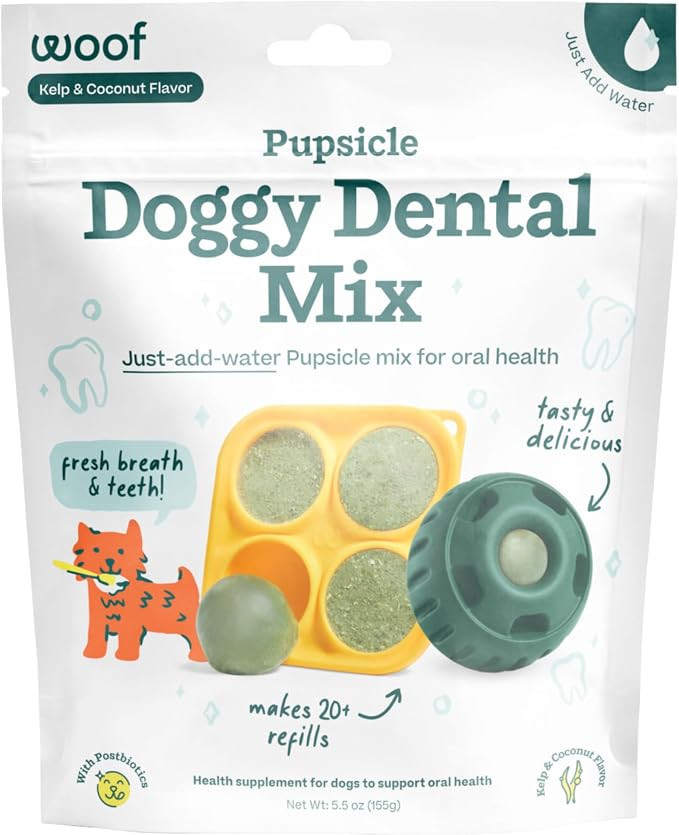 Woof Doggy Dental Pupsicle Mix - Dog Teeth Cleaning Powder for the Pupsicle - Long Lasting Postbi... | Amazon (US)