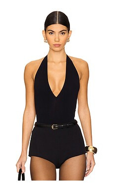 Commando Ballet Deep Plunge Halter Bodysuit in Black from Revolve.com | Revolve Clothing (Global)