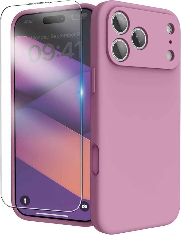 for iPhone 17 Pro Max Case, Liquid Silicone Cover with Camera Protection Anti-Scratch Soft Microf... | Amazon (UK)