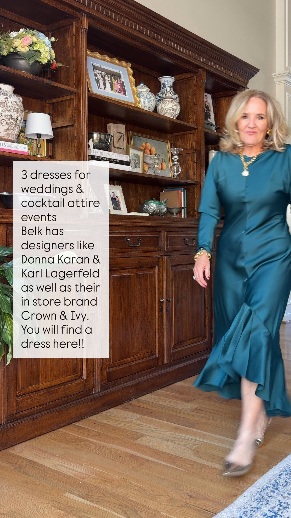 You asked, I’m delivering. Shop these dresses and more below! 
Sizing
Teal satin dress 10
Black dress with pearls 8
Black white stretchy tweed size 10
Blue floral brocade medium 
Floral chiffon 10 
Faux suede swing dress 8
There’s also some new arrivals from Crown and Ivy that you’ll definitely want to check out

Fall dress, wedding guest dress Thanksgiving dress