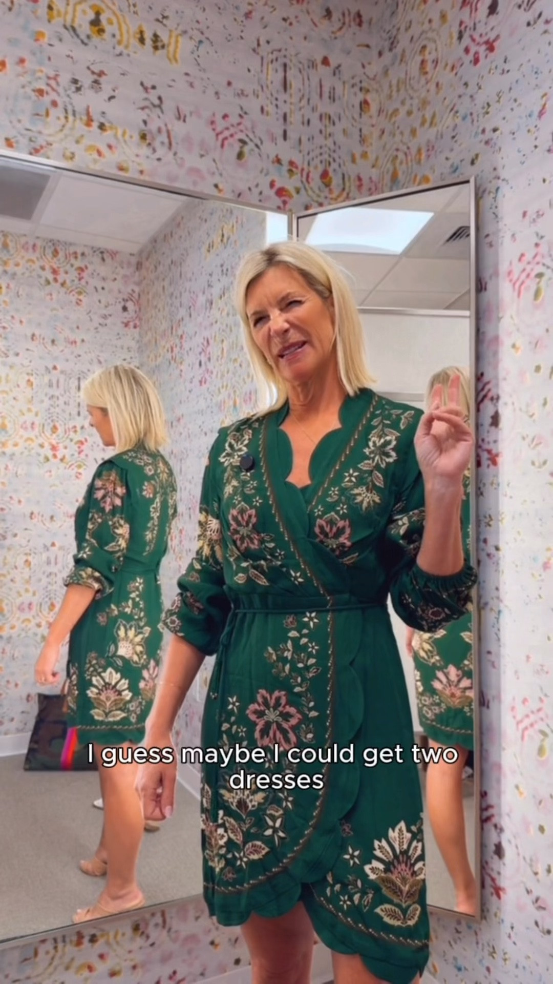 This green floral wrap dress is such a flattering fit for fall. I sized up to a small for a little extra length, and it’s perfect with tall boots or booties.

👩‍💻 LTK PRO TIPS
❤️ Heart = Support my posts ;-)
🔖 Save = Get sale & restock alerts for the things you love!
📋 Lists = Keep favorites organized (List ideas: Christmas, Birthdays, and Vacations!)
📲 Share = Send lists and products to a friend (or your daughters like me).
💬 Comment = Ask me anything, and I’ll answer. ;-)

#LTKootd #LTKOver40 #LTKSaleAlert