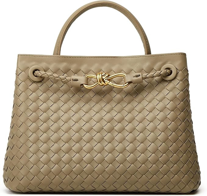 Woven Crossbody Bags for Women: Vegan Leather Small Tote Bag - Trendy Shoulder Purse and Handbag ... | Amazon (US)