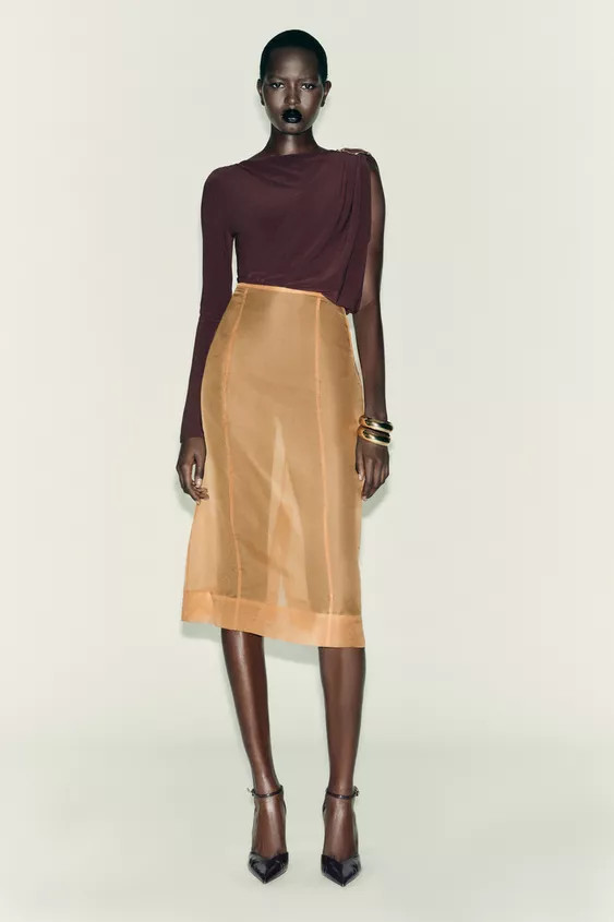 FLOWY BROOCH BODYSUIT | Zara US