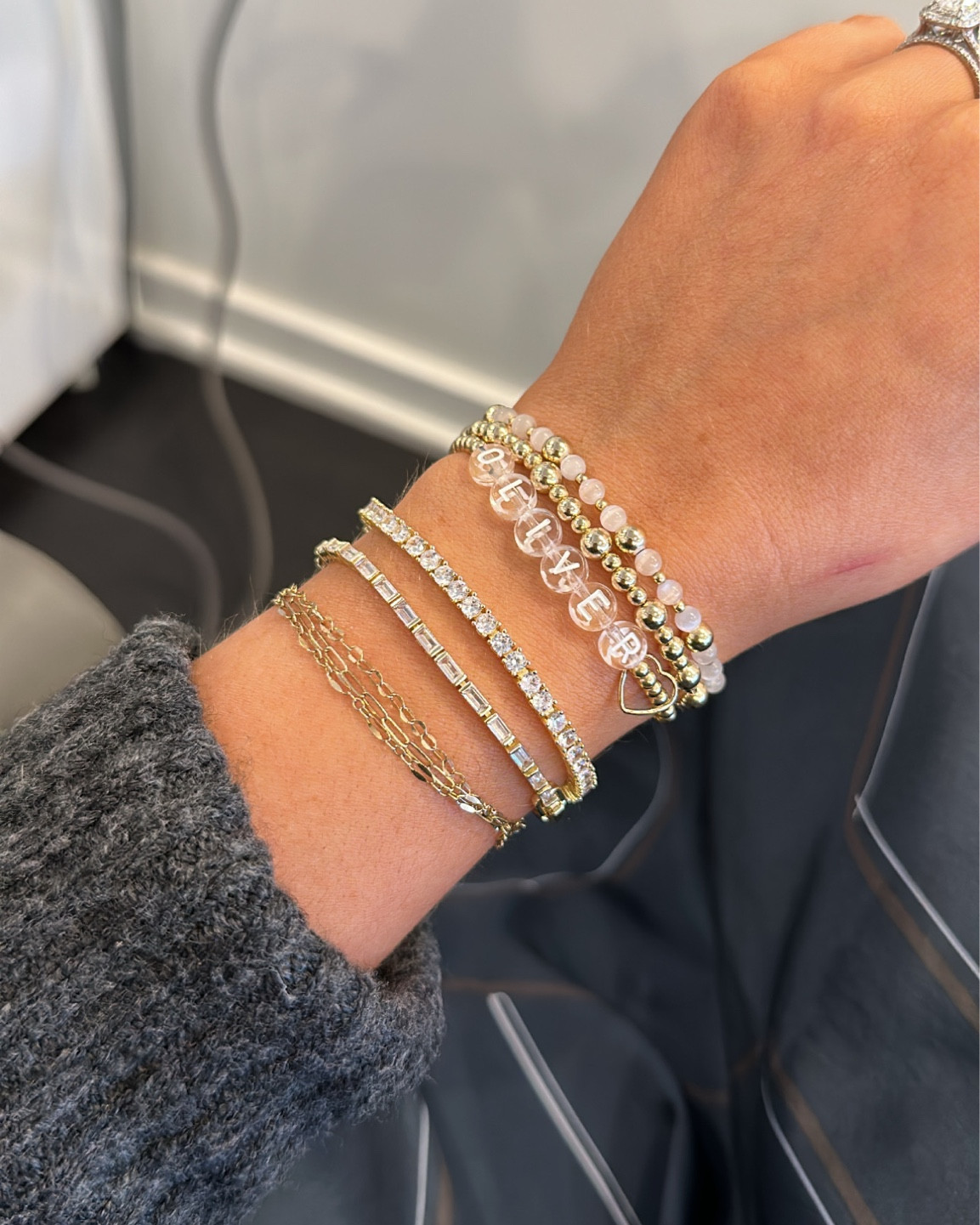 The prettiest gold bracelets // part of one of my best friends collab with Erica Woolston 🫶🏼 they are stunning in person!

Gold bracelets, custom bracelet, personalized bracelet 