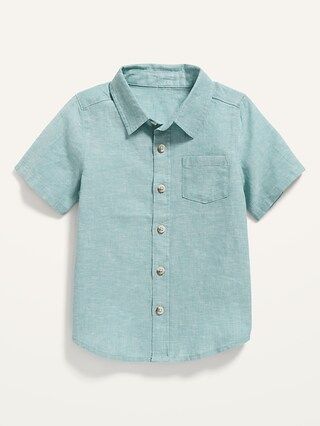 Linen-Blend Short-Sleeve Shirt for Toddler Boys | Old Navy (US)