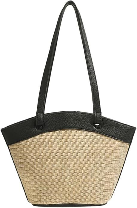 Straw Beach Bags For Women Small Straw Tote Bag Rattan Purse Summer Straw Handmade Bag Raffia Han... | Amazon (US)