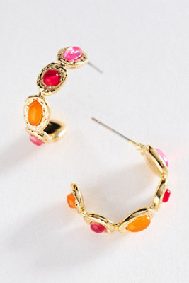 Colorful Semi-Stone Hoop Earrings | Anthropologie (US)