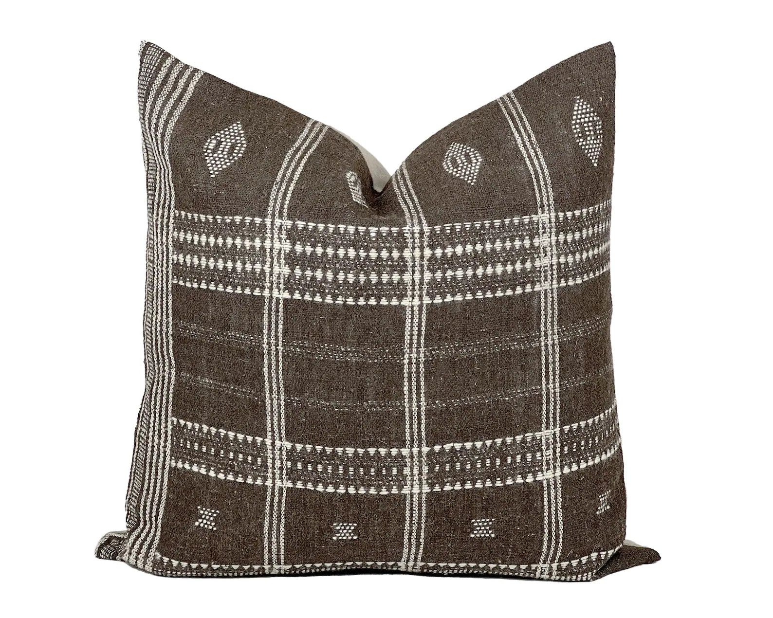 MORAINE  Brown Cream Wool Pillow Cover Indian Wool Pillow - Etsy | Etsy (US)