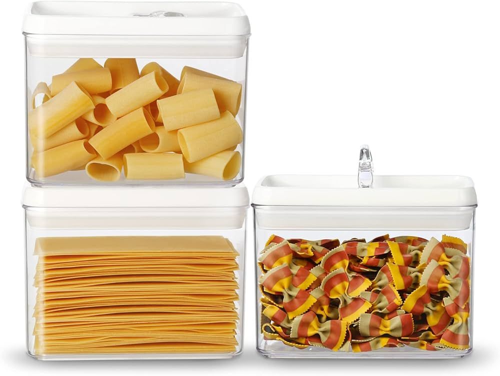 Felli Flip Tite RECTANGULAR Food Storage Container 3PC Pasta Granola Set with 4” Airtight Seal ... | Amazon (US)