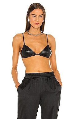 fleur du mal Vegan Leather Triangle Bra in Black from Revolve.com | Revolve Clothing (Global)