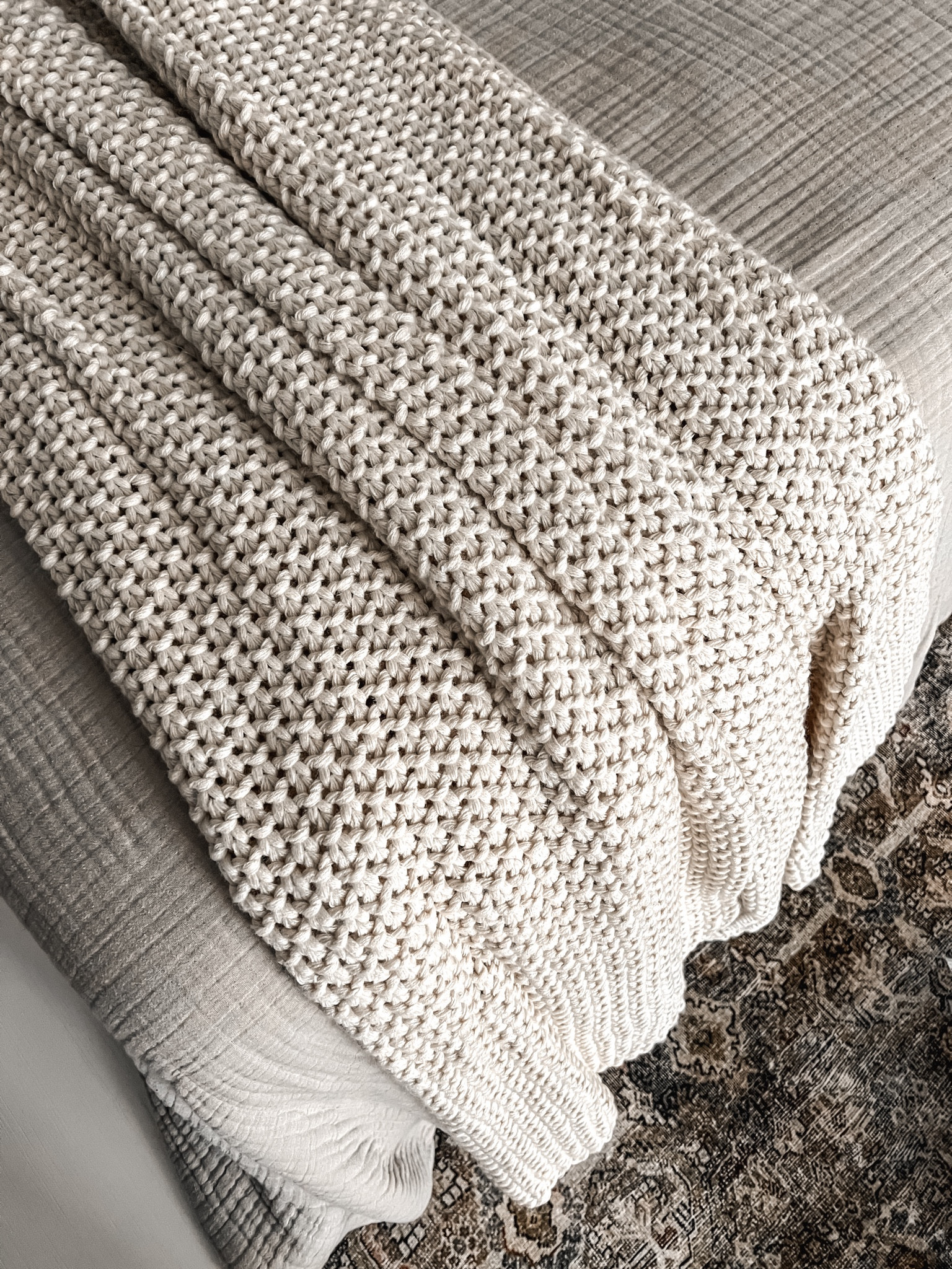 Chunky Knit Bed Blanket Casaluna™ curated on LTK
