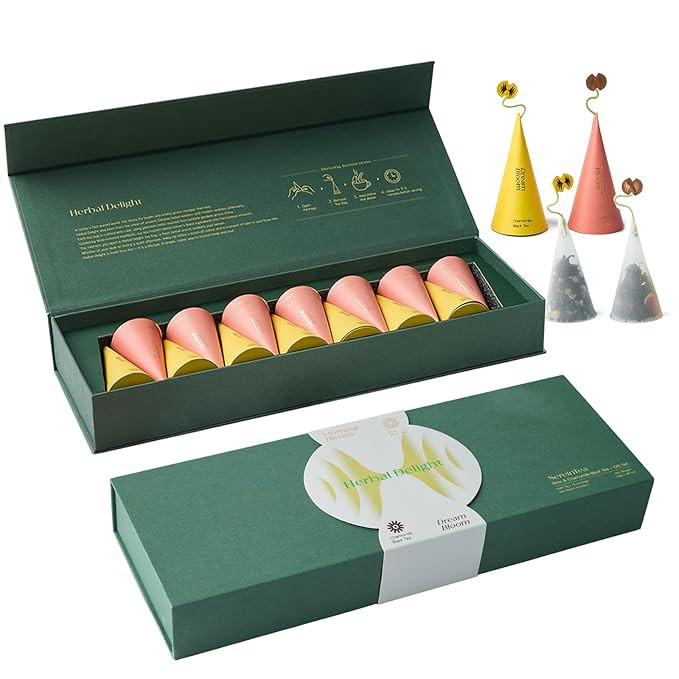 Herbal Delight Premium Tea Gift Set, 14 Individually Wrapped Pyramid Tea Bags, Chamomile & Rose B... | Amazon (US)