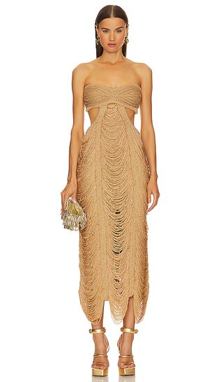 Crescent Dress in Gold | Revolve Clothing (Global)