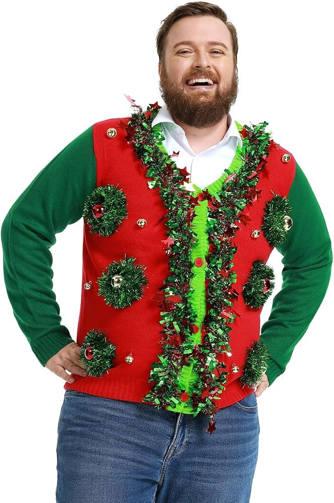 Men`s Ugly Christmas Sweater Women Unisex Funny Novelty Knit Santa Reindeer Pullover for Xmas Par... | Amazon (US)