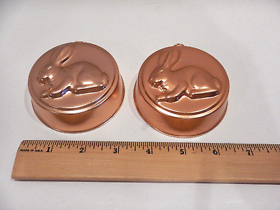 Vintage Copper Tone Jello Style Molds Bunny Rabbit 3 1/4" Small Lot of 2 Easter | eBay US