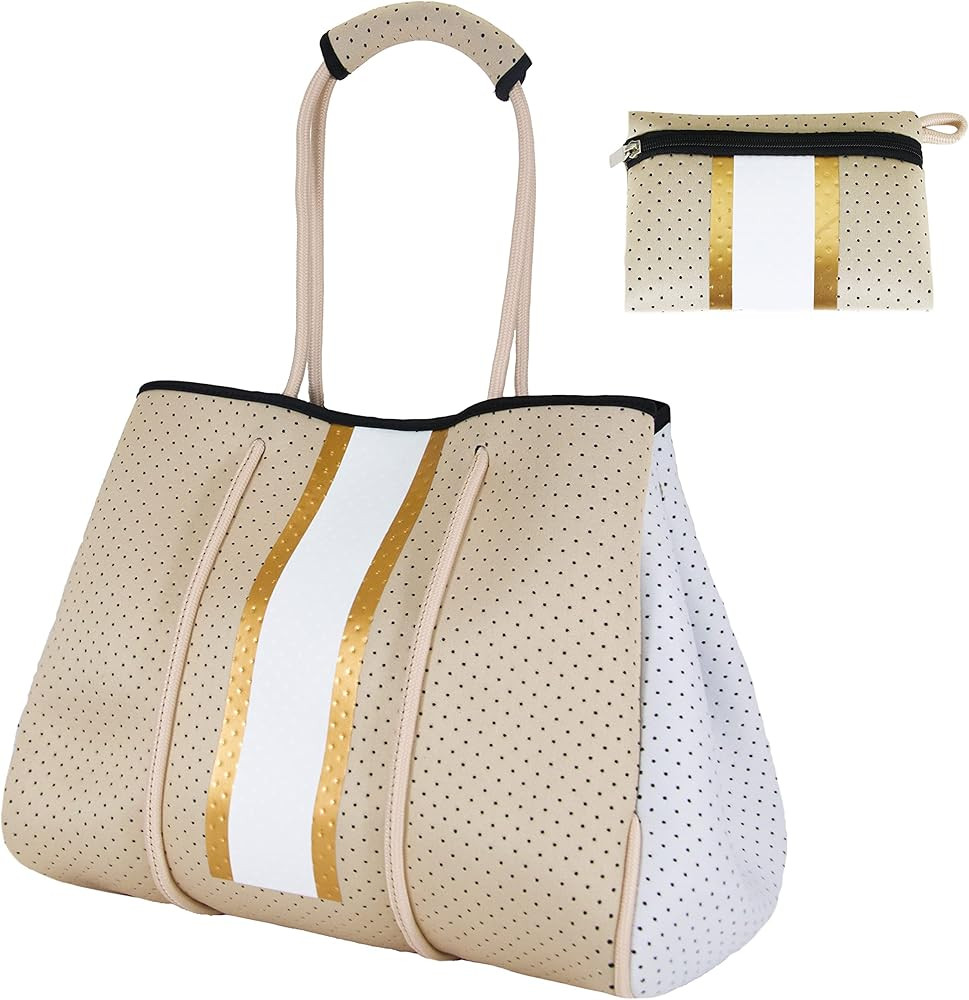 Hidora Neoprene Multipurpose Beach Bag Stylish Gym Bag Large Pool Bag Shoulder Bag Beach Tote wit... | Amazon (US)