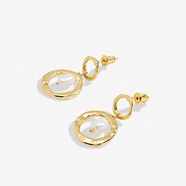 Solaria Baroque Pearl Hoop Earrings In Gold Plating | Joma Jewellery